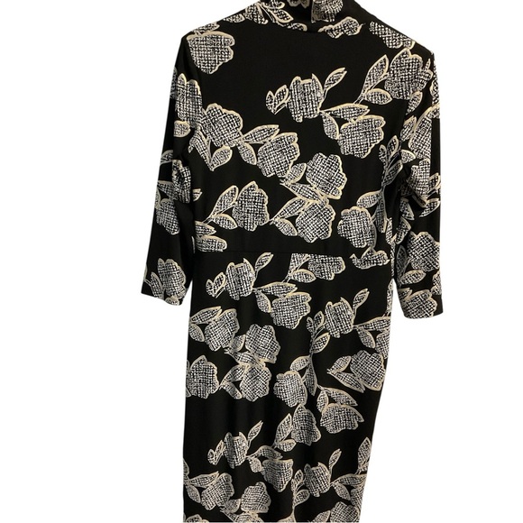 Joseph Ribkoff Black Dress with White Floral Design - Picture 4 of 12